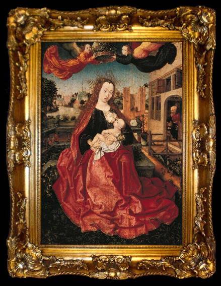 framed  Master of Frankfurt Madonna and Child crowned by two angels., ta009-2